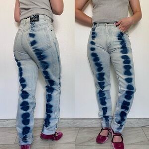 Nixit | Vintage 80s Curvy Acid-Washed Bleach-Dyed Straight-Leg Jeans